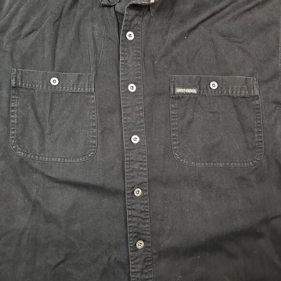 Vintage Harley Davidson Shirt XXL Embroidered Biker 90s Mechanic Racing Retro - Picture 2 of 13